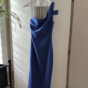 Elegant Blue One-Shoulder Dress